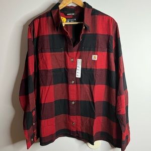 NWT Carhartt Rugged Flex Relaxed Midweight Flannel Long-Sleeve Tunic. Size XXL